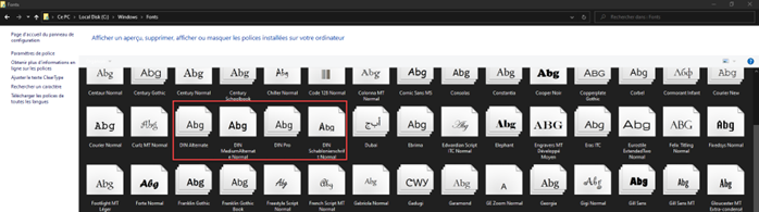 Résultat après importation
