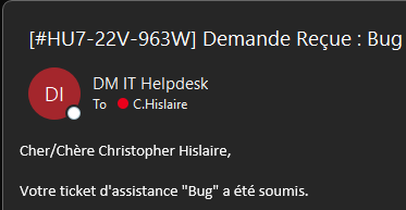 Email de confirmation